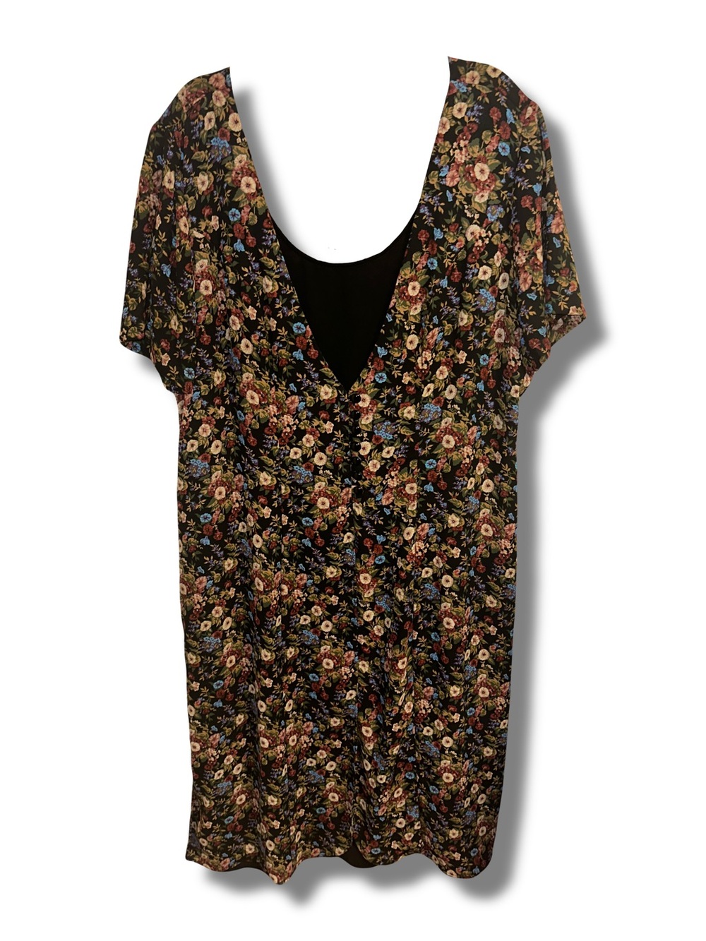 Vtg Floral Twofer Dress